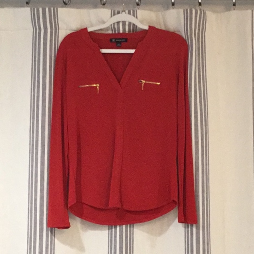 INC International Concepts red blouse